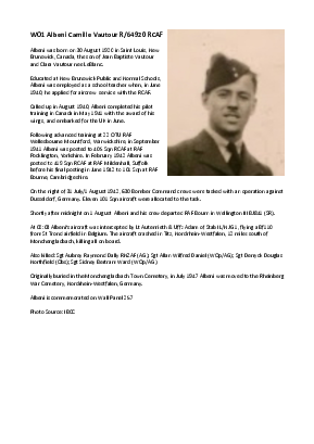 A preview of a PDF biography for Vautour, Albeni Camille